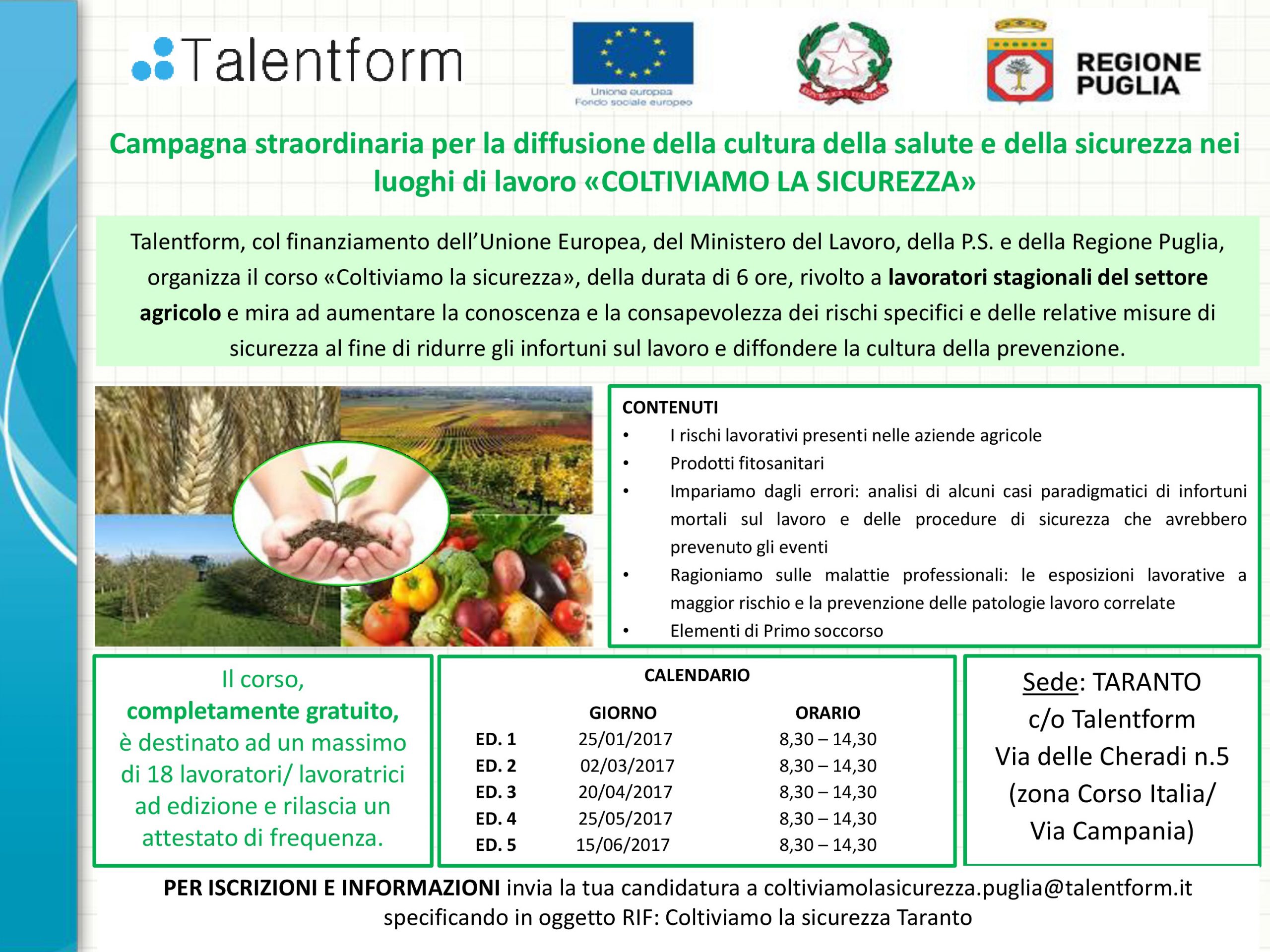 "Coltiviamo la sicurezza" : aperte iscrizioni corso gratuito per agricoltori 1 Coltiviamo la sicurezza scaled