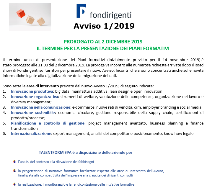 fondirigenti proroga