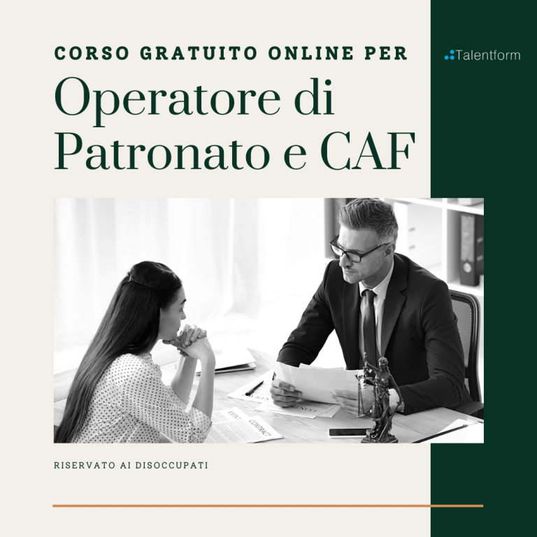 Operatore di Patronato e CAF, corso gratis, edizione del 14 aprile 2022 15 Operatore di Patronato e CAF