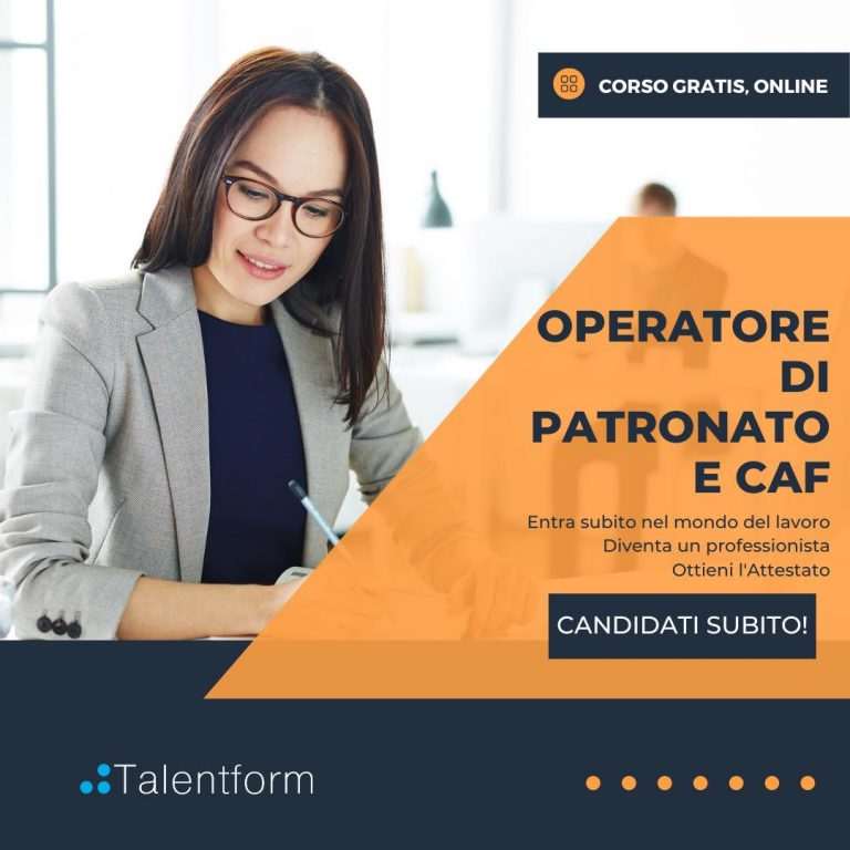 Operatore di Patronato e CAF (corso GRATUITO a distanza, in aula virtuale), edizione del 30 giugno 2022 10 Operatore di Patronato e CAF 3