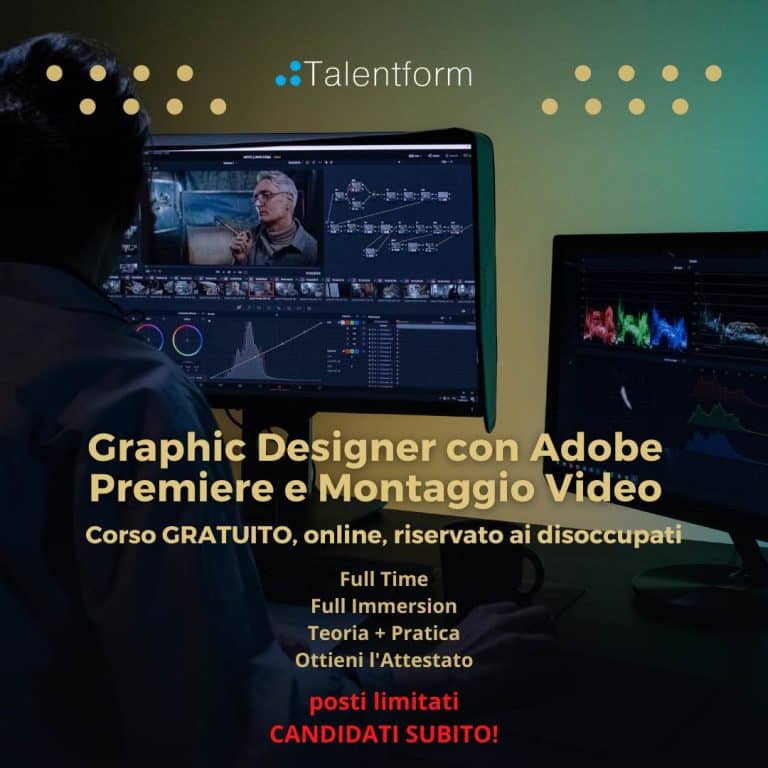 Graphic Designer con Adobe Premiere e Montaggio Video (corso GRATUITO a distanza, in aula virtuale), edizione del 01 settembre 2022 3 Graphic Designer con Adobe Premiere e Montaggio Video1