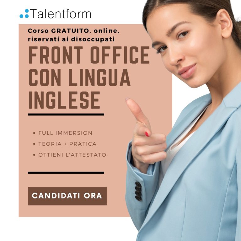 Front Office con Inglese (corso GRATUITO a distanza, in aula virtuale), edizione del 05 settembre 2022 6 Front Office con Lingua Inglese 3