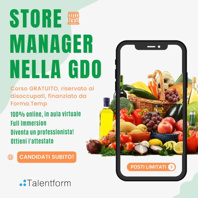 Store Manager nella GDO (corso GRATUITO a distanza, in aula virtuale), edizione del 29 agosto 2022 2 Store Manager nella GDO 3