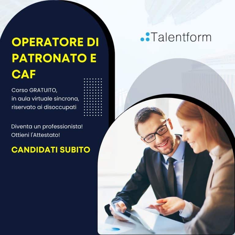 Operatore di Patronato e CAF (corso GRATUITO a distanza, in aula virtuale), edizione del 12 gennaio 2023 17 Operatore di Patronato e CAF solutions