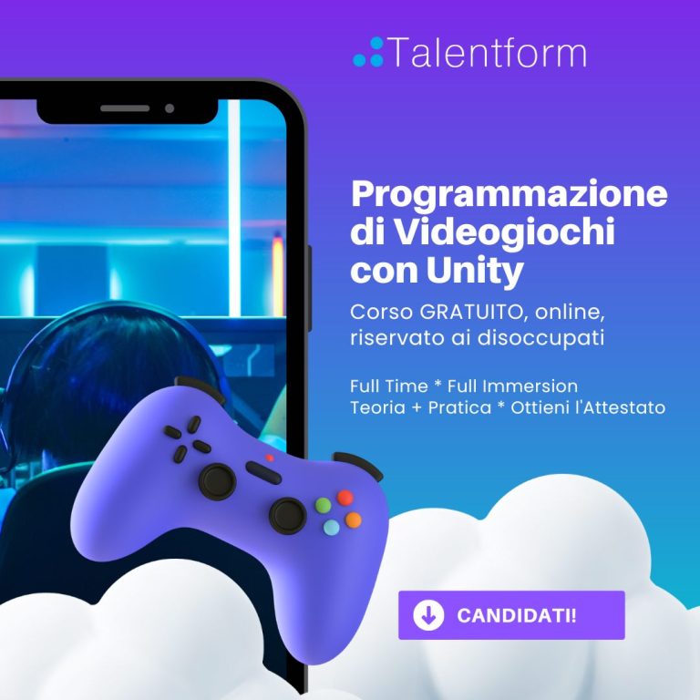 Programmazione di Videogiochi con Unity (corso GRATUITO a distanza, in aula virtuale), edizione del 18 settembre 2023 2 Programmazione di Videogiochi con Unity