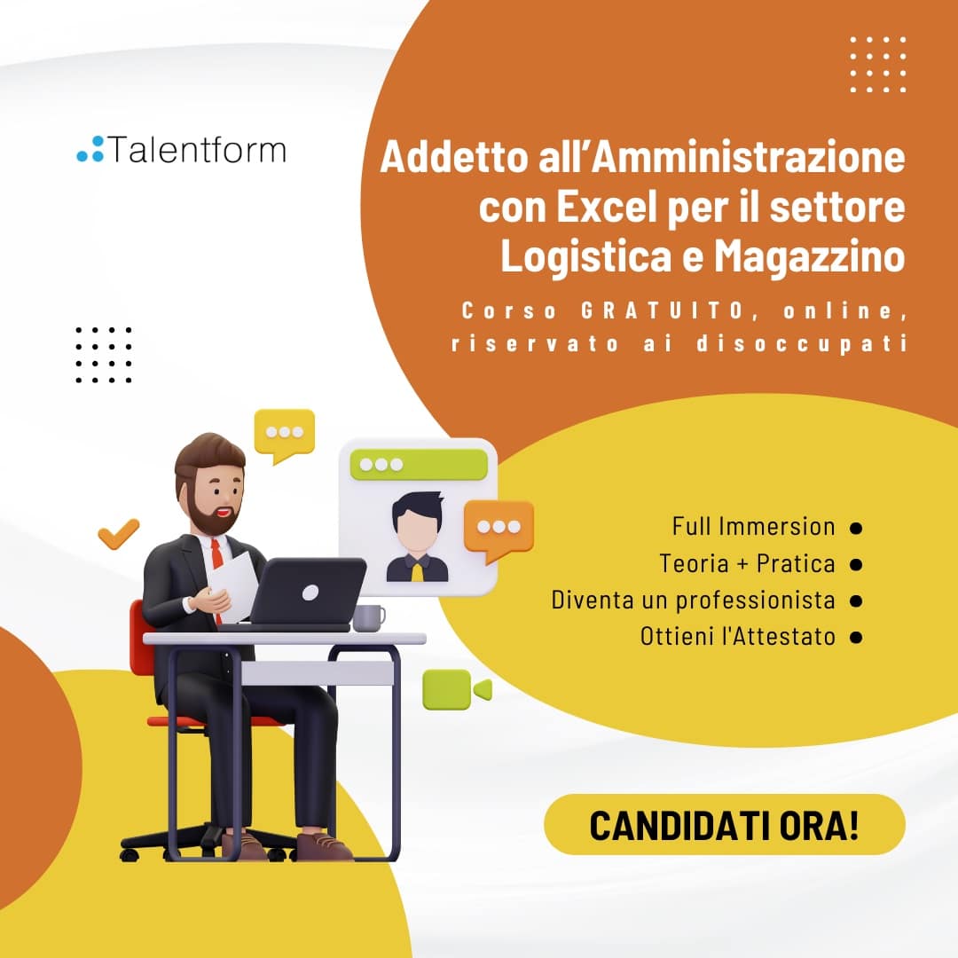 Addetto allAmministrazione con Excel per il settore Logistica e Magazzino