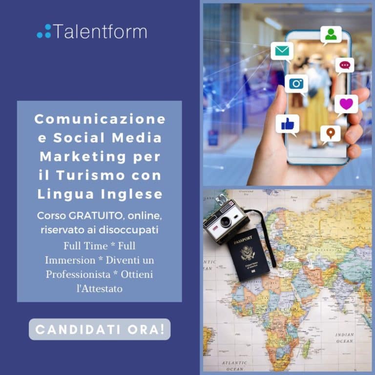 Comunicazione e Social Media Marketing per il Turismo con Lingua Inglese (corso GRATUITO a distanza, in aula virtuale), edizione del 16 giugno 2023 11 Comunicazione e Social Media Marketing per il Turismo con Lingua Inglese