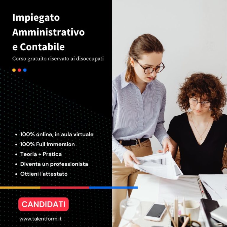Impiegato Amministrativo Contabile (corso GRATUITO a distanza, in aula virtuale), edizione del 25 settembre 2023 12 amministrativo e contabile555