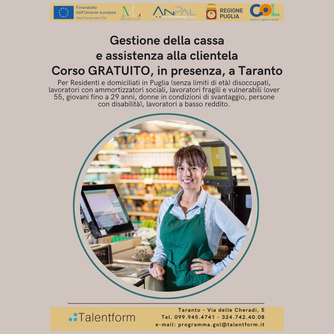 Gestione della cassa e assistenza alla clientela