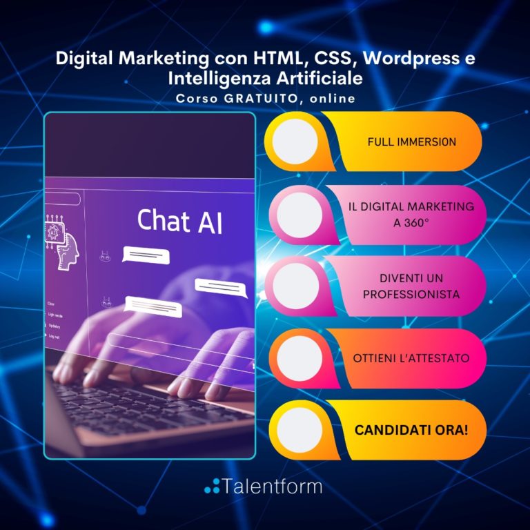Digital Marketing con HTML CSS Wordpress e Intelligenza Artificiale 4
