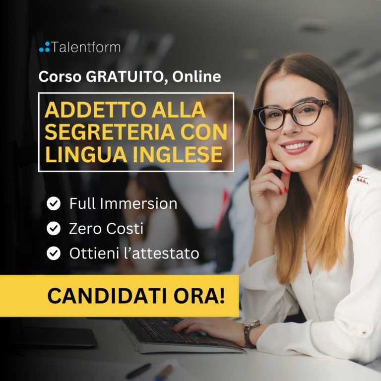 Addetto alla Segreteria con Lingua Inglese (corso GRATUITO a distanza, in aula virtuale), edizione del 08 maggio 2025 4 Addetto alla Segreteria con Lingua Inglese 1