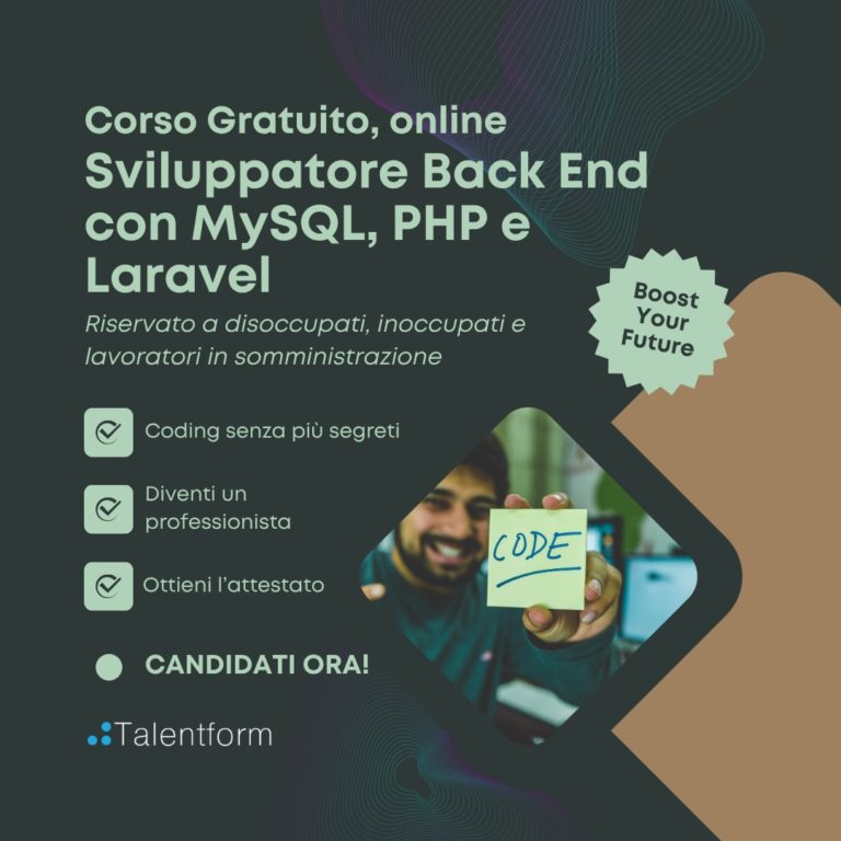 Sviluppatore Back End con MySQL PHP e Laravel 3