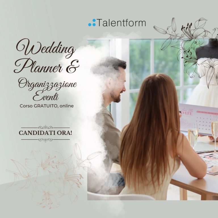 Wedding Planner e Organizzazione Eventi (corso GRATUITO online, full time), edizione del 17 ottobre 2025 2 Wedding Planner e Organizzazione Eventi Post di Facebook Paesaggio 1080 x 1080 px