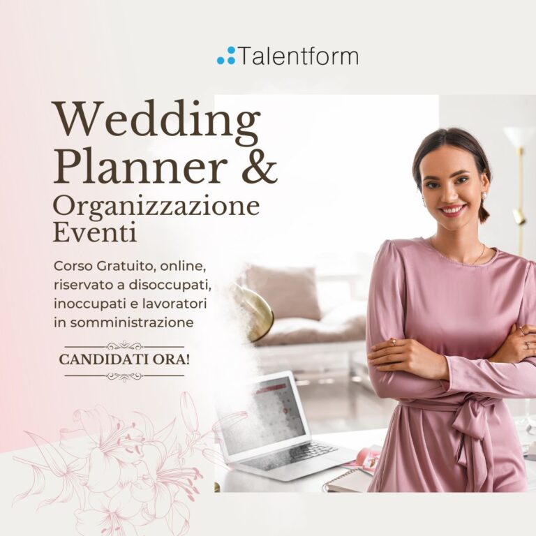 Wedding Planner e Organizzazione Eventi (corso GRATUITO online, full time), edizione del 25 marzo 2026 18 Wedding Planner e Organizzazione Eventi Post di Facebook Paesaggio 1080 x 1080 px 1