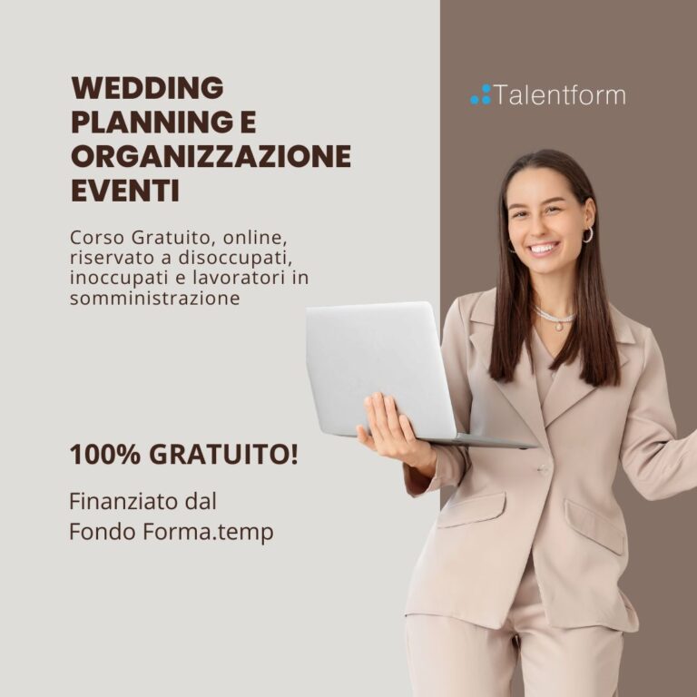 Wedding Planning e Organizzazione Eventi (corso GRATUITO online, full time), edizione del 15 aprile 2026 1 Corso Gratuito Wedding Planning e Organizzazione Eventi 1