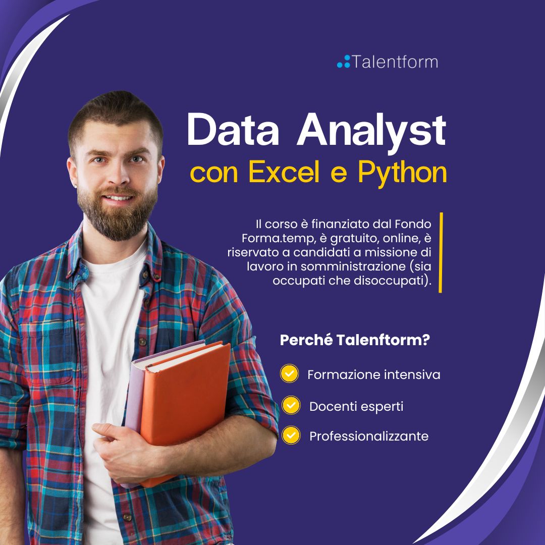 Data Analyst con Excel e Python (corso GRATUITO online, full time ...